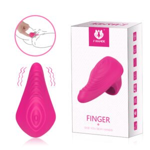 RING silicone finger vibe in wine red, simple ring design for fingertip stimulation