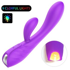 Home MUSSE 9-color LED vibrator in purple, sleek silicone design