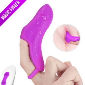 OMG-RCT remote finger vibrator in Purple, ergonomic design with remote control