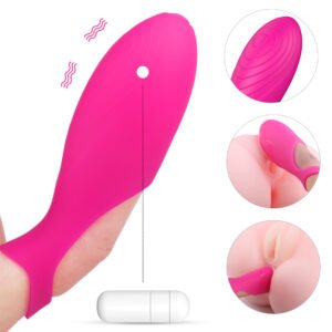 Vicky finger-strap vibrator in Wine Red, soft silicone design for manual stimulation