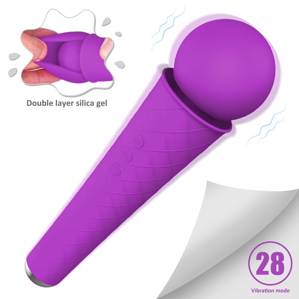 Moly dual-motor vibrator with detachable handle and flexible neck in purple AmorSerere Moly Dual-Motor Rechargeable Vibrator