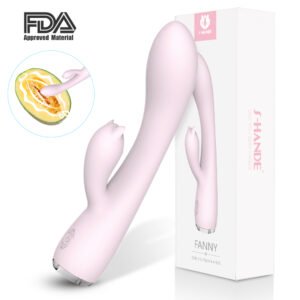 Home FANNY dual-motor rabbit LED vibrator in pink, flexible ears